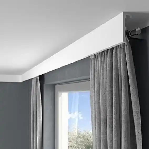 Moulure cache rideaux LED QL026T 41 x 100 mm polyuréthane HD, résistant, éclairage indirect Expédition Rapide