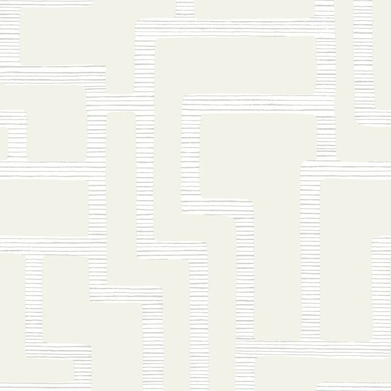 York Wallcoverings Black and White BW3832 Sure Strip Géométrique 0.52 x 10 m Écru Jusqu'à Épuisement Des Stocks