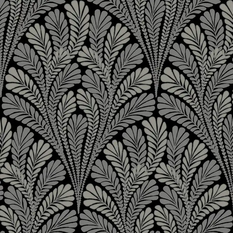 York Wallcoverings Black and White BW3951 Sure Strip Botanique 0.52 x 10 m Noir Gris Populaire