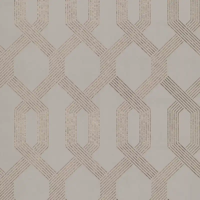 York Wallcoverings Black and White Y6221201 Intissé Géométrique 0.53 x 10 m Beige Or Dernière Chance