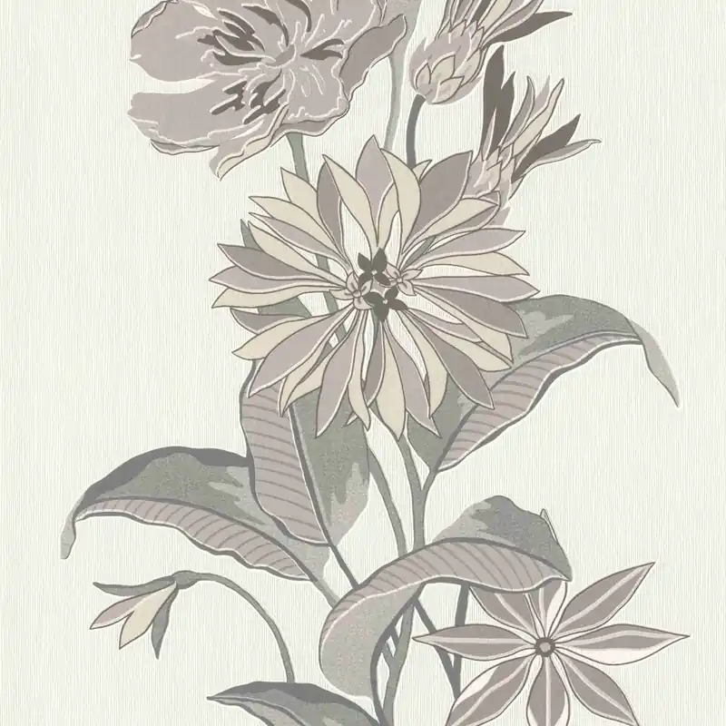 Rasch Selection 508260 Papier peint intissé Fleurs 10.05 x 0.53 m Brun Blanc Gris Quantité Limitée