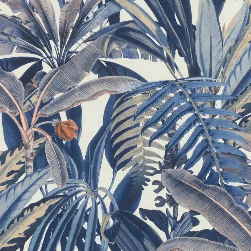 Satisfait Ou Remboursé Rasch Rhapsody 689501 Papier peint intissé Botanique 10.05 x 0.53 m Blanc Bleu Gris