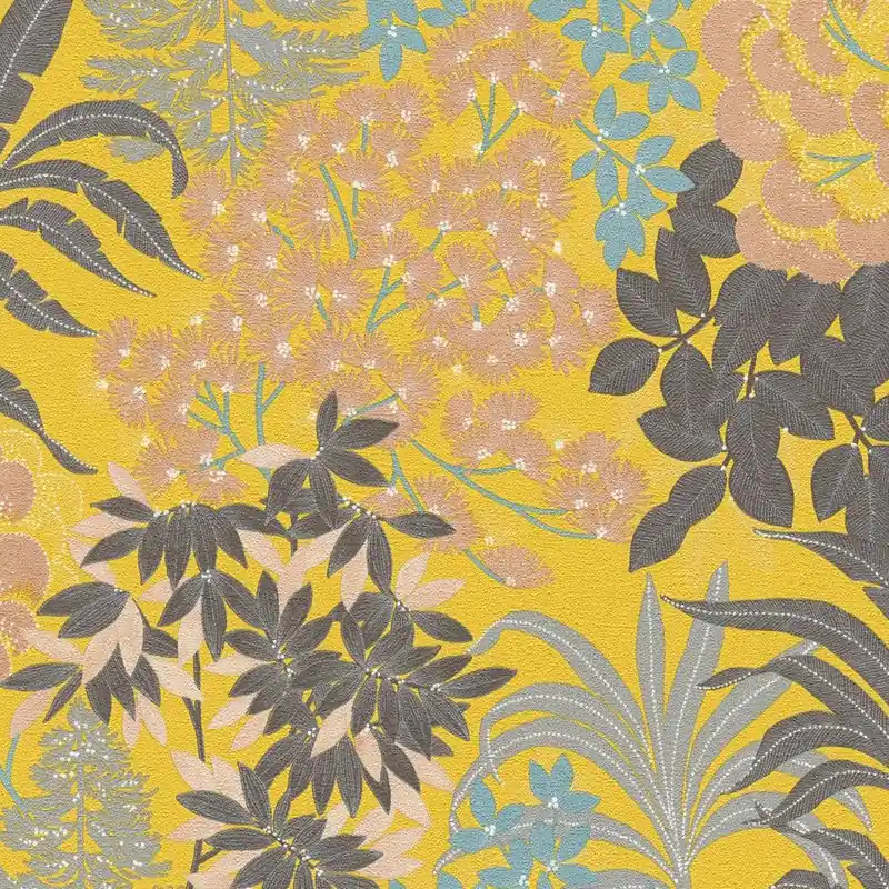 A.S. Creation Travel Styles 391283 Papier peint intissé Floraux 10.05 x 0.53 m Jaune Satisfait Ou Remboursé