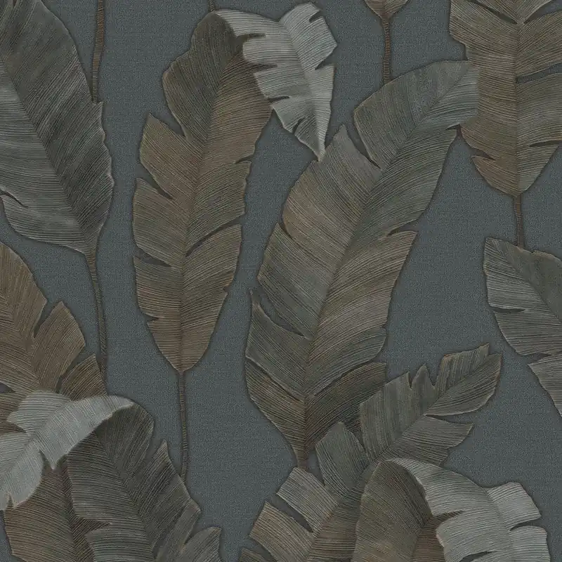 Commander Vite A.S. Creation Travel Styles 392183 Papier peint intissé Arbres et feuilles 10.05 x 0.53 m Pétrole