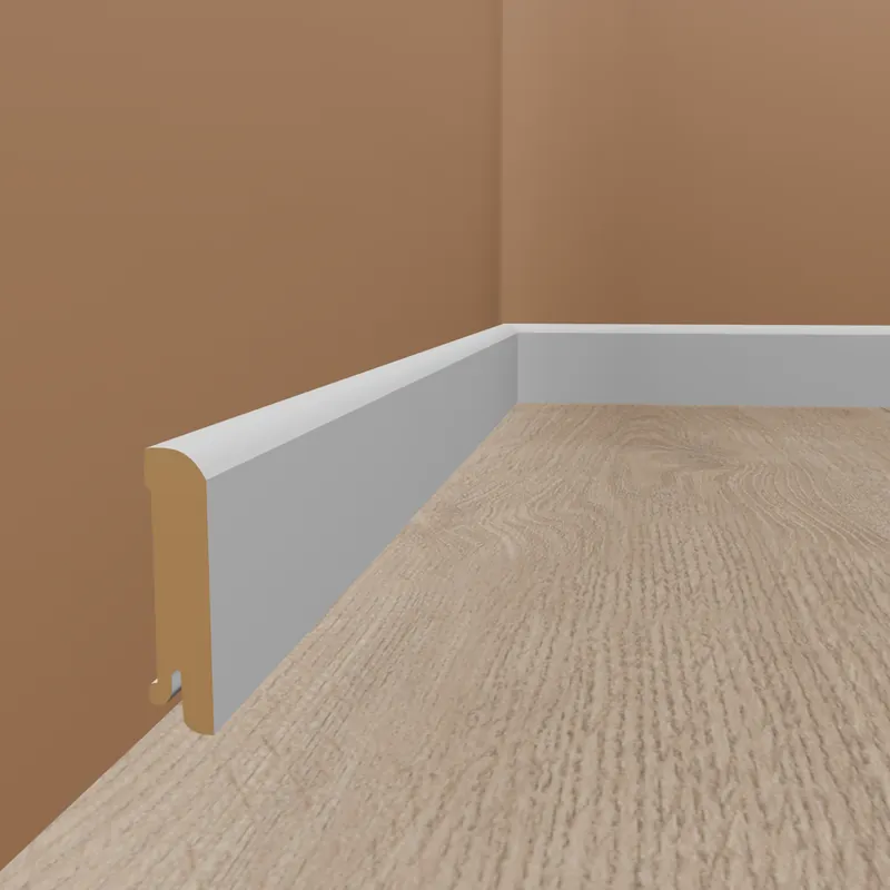 Offre Du Jour PROVISTON Plinthe carré arrondi 16 x 40 x 2500 mm MDF revêtu Blanc Classique