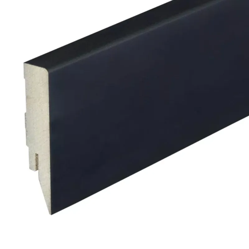 Prix Bas PROVISTON Plinthe MDF 16 x 78 x 2500 mm Noir revêtu Profil arrondi