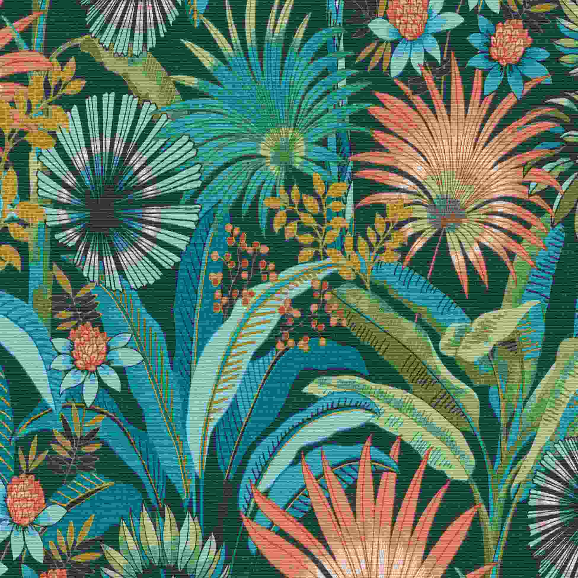 Achat Immédiat Erismann Martinique 10390-19 Papier peint intissé motifs / dessins 0.53 x 10.05 m Turquoise