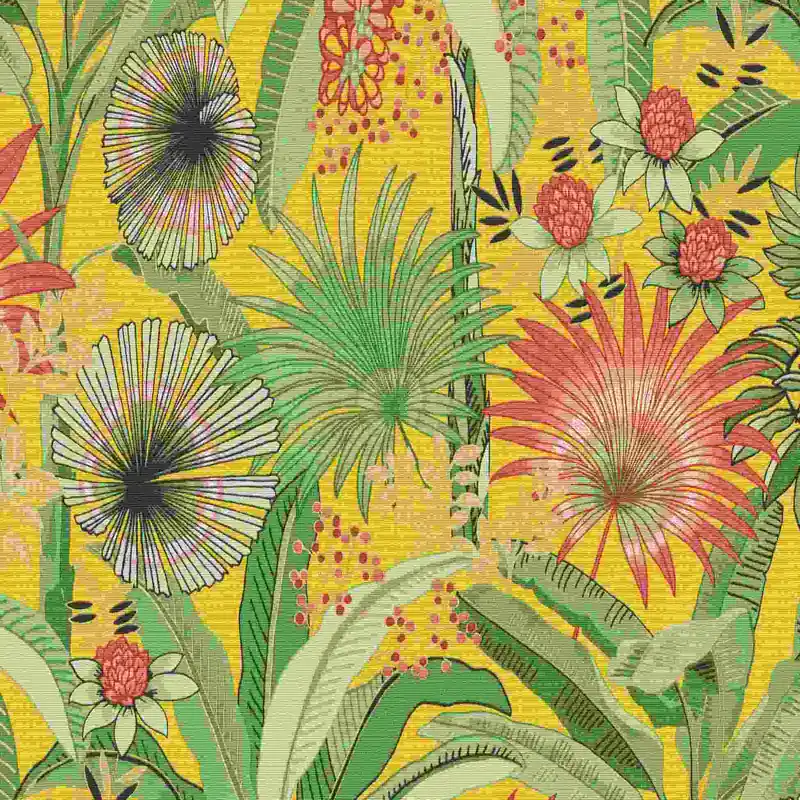 Haute Qualité Erismann Martinique 10390-20 Papier peint intissé motifs / dessins 0.53 x 10.05 m Jaune