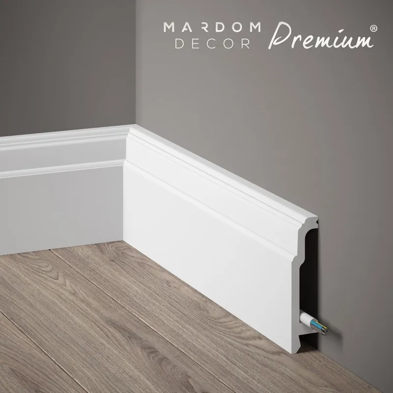 Mardom Plinthe électrique en polymère MD363P Polyforce 23 x 106 x 2000 mm Blanc Laqué Premium Satin Seulement Aujourd'hui