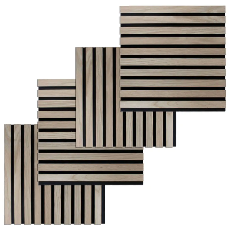 Expédition Rapide PROVISTON Panneau acoustique Lot de 4 - 400 x 400 x 21 mm chêne naturel MDF plaqué