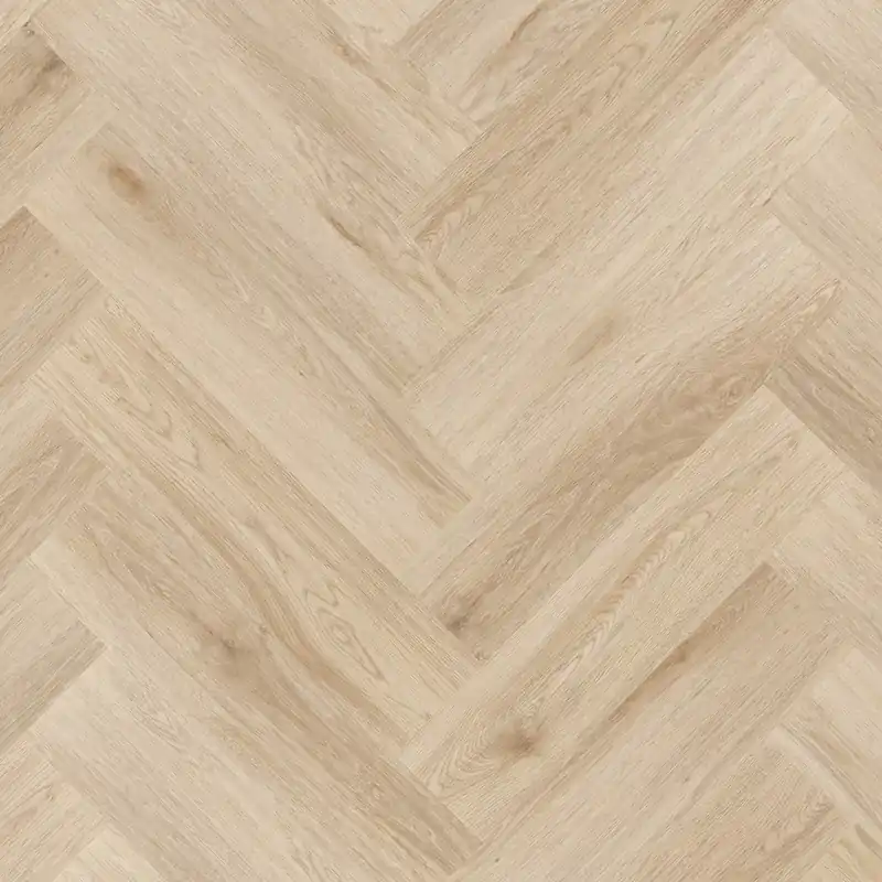 Seulement Aujourd'hui Sol vinyle PVC AMARON Herringbone Harlow Chêne 592 x 148 x 5 mm Vinyle à clipser Beige