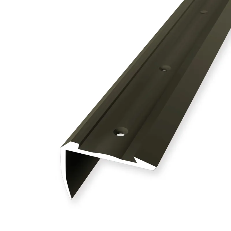 Livraison Express Nez de marche 32 x 44 x 2500 mm Cornière striée en alu avec trous à vis fraisés Küberit