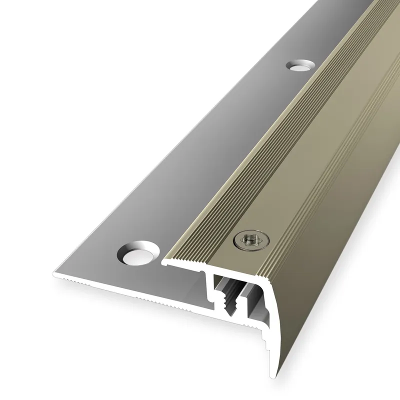 Satisfait Ou Remboursé Nez de marche 21 x 21.5 mm Aluminium Cornière striée trous à vis fraisés Küberit