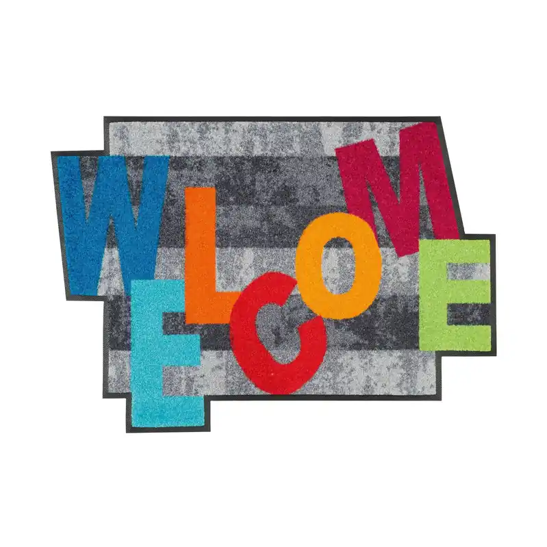 Prix Réduit Paillasson Bienvenue 85 x 60 cm tapis de sol lavable Floornovo Trend Design