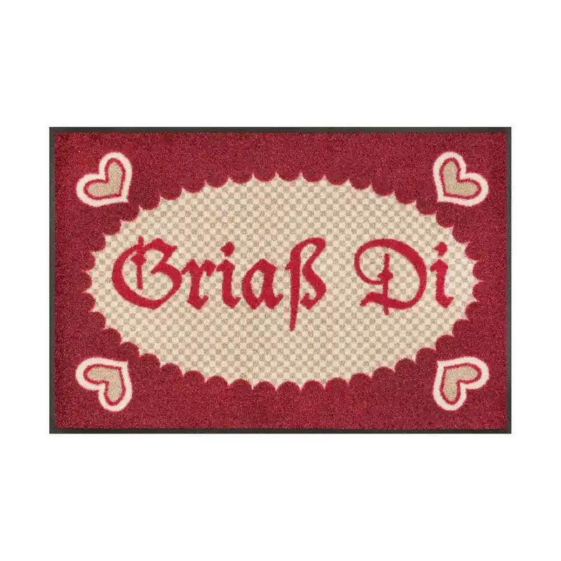 Paillasson Cœur campagnard 75 x 50 cm tapis de sol lavable Floornovo Trend Design Haute Qualité