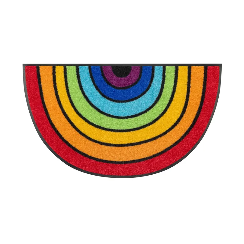 Bon Plan Paillasson Cercle arc 85 x 50 cm tapis de sol lavable Floornovo Trend Design