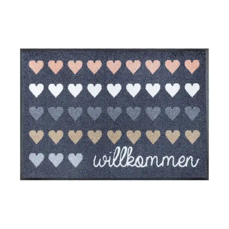 Paillasson Salut du cœur 75 x 50 cm tapis de sol lavable Floornovo Trend Design Seulement Aujourd'hui