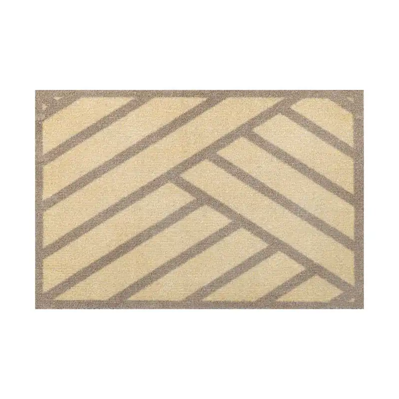 Bon Marché Paillasson Rayures sable 72 x 50 cm tapis de sol lavable Floornovo Anti-Salissures Naturel