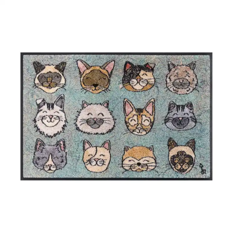 Paillasson Compagnons veloutés 75 x 50 cm tapis de sol lavable Floornovo Trend Design Produit De Marque