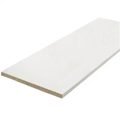 Tablette mélaminé blanc 18mm - 2500x500 - Finition givre - 2 chants abs 4/10ème Vente Flash