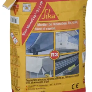 Promotion Saisonnière SIKA MONOTOP 311 FR GRIS CLAIR MORTIER REPARATION R3 25KG