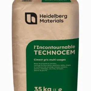 Vente Directe CIMENT CALCIA CPJ32.5 TECHNOCEM SAC 35KG