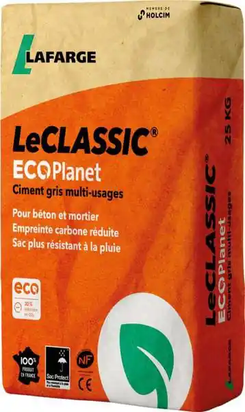 CIMENT GRIS LAFARGE LE CLASSIC CEMII/B-LL 32.5R CE SAC 35KG Offre Limitée