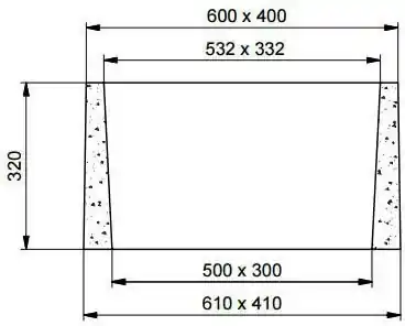 Livraison Express REHAUSSE BETON BAC DEGRAISSEUR BETON 60X40 H32 THE