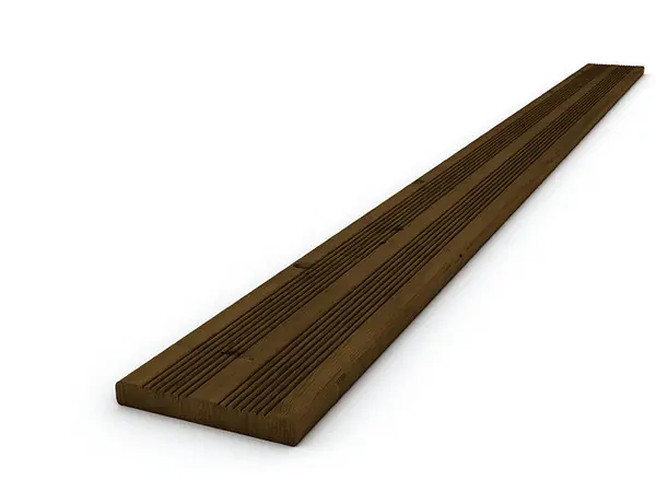 LAME TERRASSE PIN CL4 145X21 MM DOUBLE PEIGNE MARRON EN 4M50 Solde