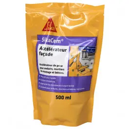 Accélérateur de Prise Béton et Mortier Sikacem, 0,5 litres Réduction
