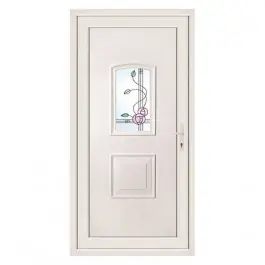 Porte d‘entrée pvc CLARA 1 carreau floral poussant gauche, 215 x 90 cm Acheter En Ligne