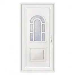 Jusqu'à Épuisement Des Stocks Porte d‘entrée pvc LILOU blanche, poussant gauche, 215 x 90 cm