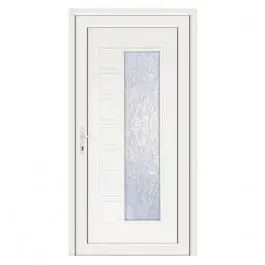 Achat Immédiat Porte d‘entrée pvc JULIE blanche, poussant droit, 215 x 90 cm