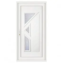 Nouvelle Collection Porte d‘entrée pvc LISA 3 carreaux poussant droit, 200 x 90 cm