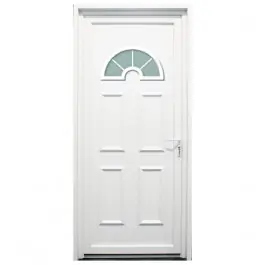 Bon Marché Porte d‘entrée PVC Rhône blanche, 200x90cm, poussant gauche