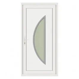 Retour Gratuit Porte d‘entrée pvc LOUNA contour inox poussant droit, 215 x 90 cm