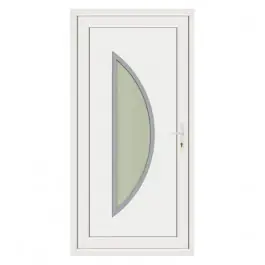 Bon Plan Porte d‘entrée pvc LOUNA contour inox poussant gauche, 215 x 90 cm