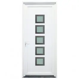 Offre Limitée Porte d‘entrée PVC Somme blanche, 200x80cm, poussant droit