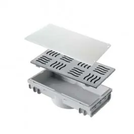 Kit caniveau de douche à l‘italienne, grille inox, 400 x 100 mm Livraison Express
