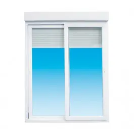 Baie Vitrée Coulissante Alu RPT avec Volet Électrique 200x240 cm Blanc Bon Marché