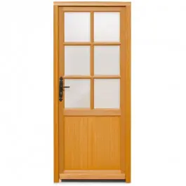 Marque Porte de service vitrée Bois Exotique Lise, 200x80cm, poussant droit