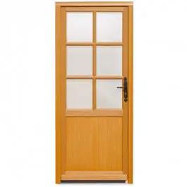 Porte de service vitrée Bois Exotique Lise, 200x80cm, poussant gauche Satisfait Ou Remboursé