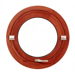 Soldes Oeil de boeuf basculant en bois exotique, rond diamètre 90 cm