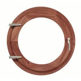 Commander Vite Oeil de boeuf ouvrant à la française en bois, rond diamètre 60 cm
