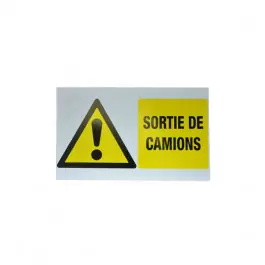Panneau Sortie de Camions Rectangulaire 32 x 20 cm Prix Bas