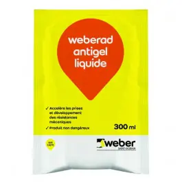 Accélérateur de Prise Béton Weberad Antigel Liquide 300ml Remise