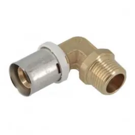 Coude 90° à Sertir 20mm Mâle à Visser 1/2" Nicoll Fluxo FLC2015M Nouvelle Collection