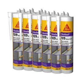 Remise Mastic silicone SIKASEAL 109 Noir pour menuiserie, carton 12x300 ml