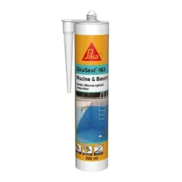 Livraison Express Mastic Silicone pour Piscine et Bassin SikaSeal-163 blanc, 300ml