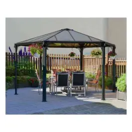 Nouveauté Tonnelle Hexagonale Aluminium Polycarbonate Canopia Monaco 4,5 x 3,9 m